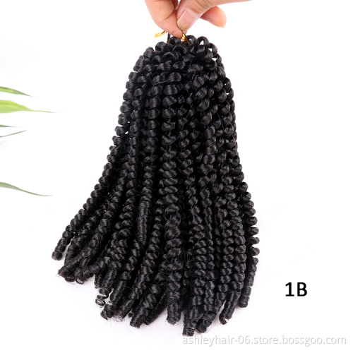 8Inch Ombre Spring Twist Hair Crochet Braids Passion Twist Synthetic Braiding Hair Extensions 30Roots Black Brown Red Color